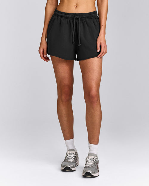 Cotton Vintage Lounge Shorts | Washed Black