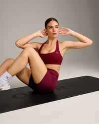 EasyLift™ Halter Bralette with Grey Logo | Ruby Red