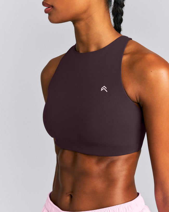 EasyLift™ High Neck Sports Bra New Branding | Dark Umber Brown