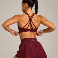 EasyLift™ High Neck Sports Bra with Grey Logo | Rosewood
