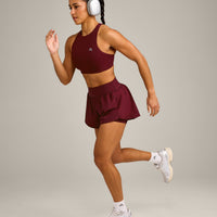 EasyLift™ High Neck Sports Bra with Grey Logo | Rosewood
