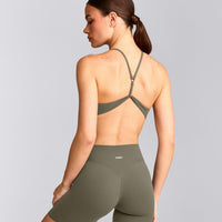 EasyLift™ Ultra Minimal Bralette with Grey Logo | Alpine Green