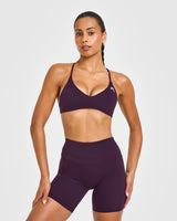 EasyLift™ Ultra Minimal Bralette with White Logo | Blackberry Purple