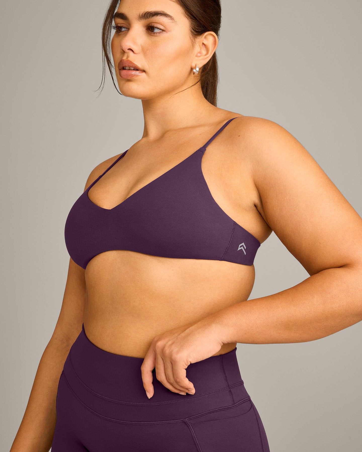 EasyLift™ Ultra Minimal Bralette with Grey Logo | Blackberry Purple