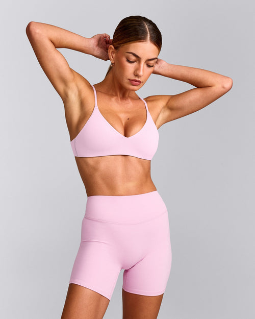 EasyLift™ Ultra Minimal Bralette with Gray Logo | Chalk Pink