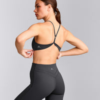 EasyLift™ Ultra Minimal Bralette with Grey Logo | Coal