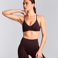 EasyLift™ Ultra Minimal Bralette with Grey Logo | Plum Brown