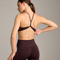 EasyLift™ Ultra Minimal Bralette with Grey Logo | Plum Brown