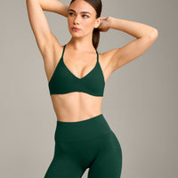 EasyLift™ Ultra Minimal Bralette with Grey Logo | Racing Green