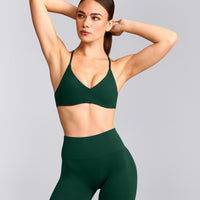 EasyLift™ Ultra Minimal Bralette with Grey Logo | Racing Green