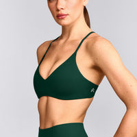 EasyLift™ Ultra Minimal Bralette with Grey Logo | Racing Green