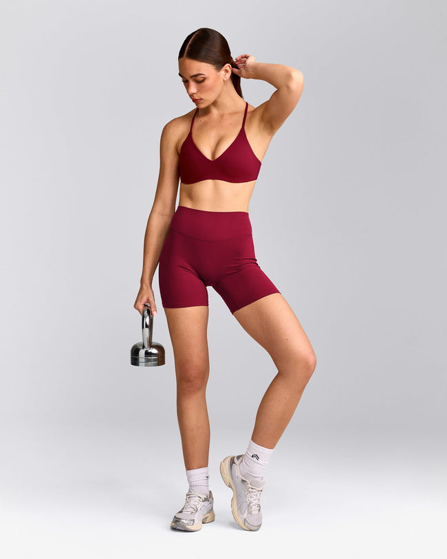 EasyLift™ Ultra Minimal Bralette with Grey Logo | Ruby Red
