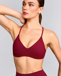 EasyLift™ Ultra Minimal Bralette with Grey Logo | Ruby Red