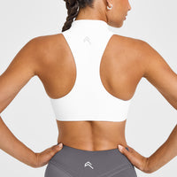 EasyLift™ Zip High Neck Sports Bra | White
