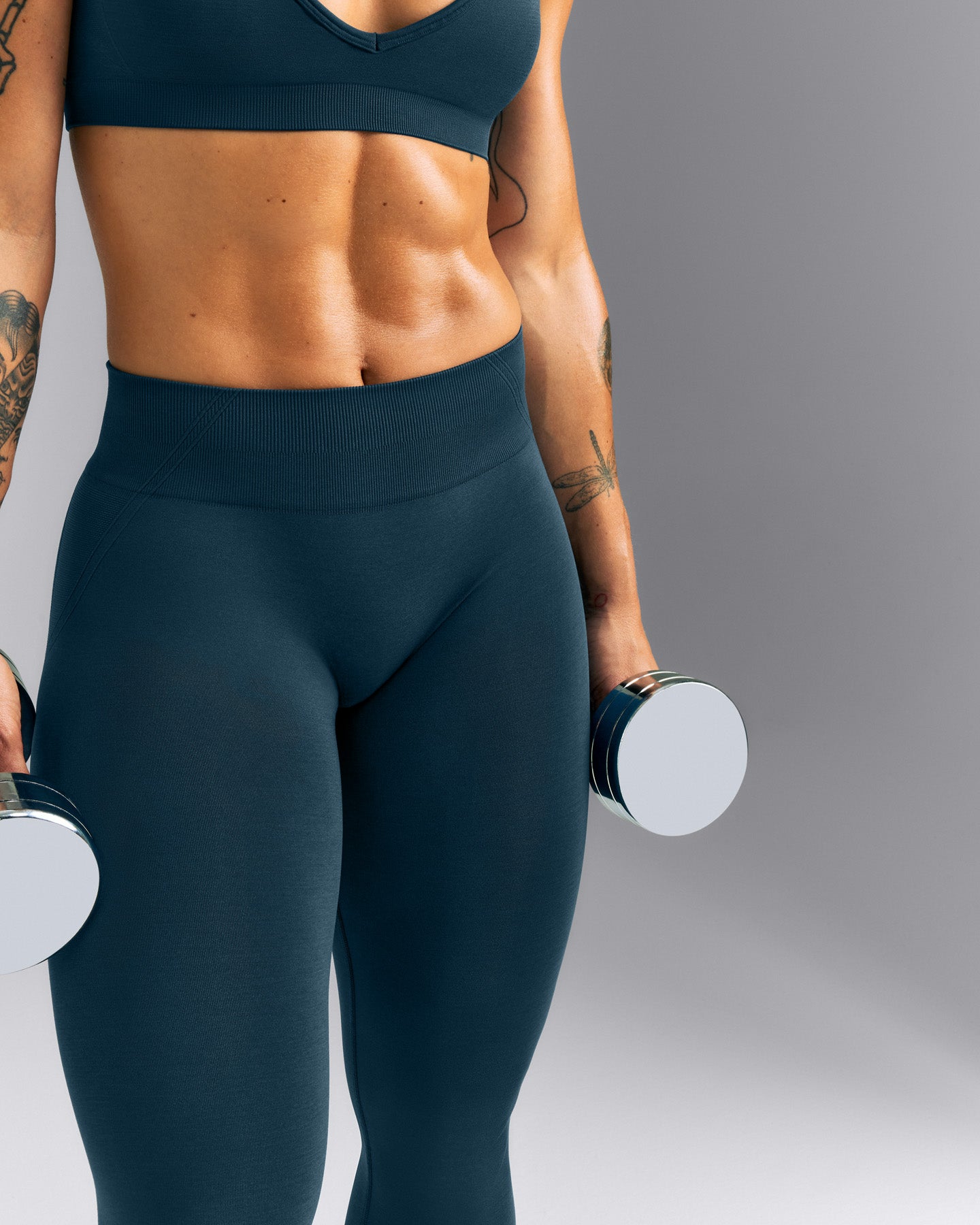 EffortlessLift™ Seamless Mid Rise Leggings | Oil Blue