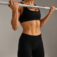 EffortlessLift™ Seamless Mid Rise Leggings New Branding | Black