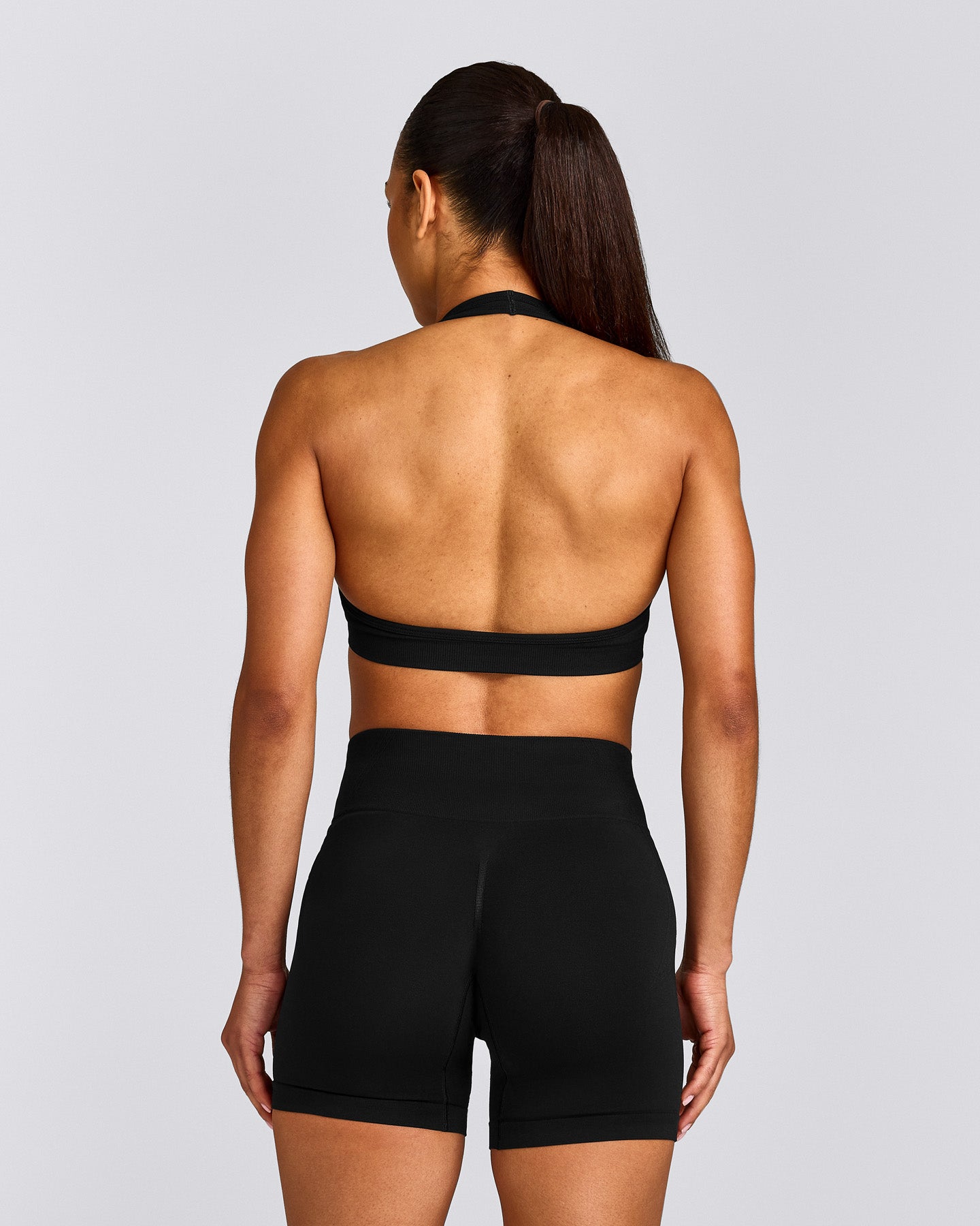 EffortlessLift™ Seamless Halter Neck Sports Bra New Branding | Black