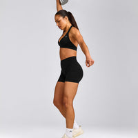 EffortlessLift™ Seamless Halter Neck Sports Bra New Branding | Black