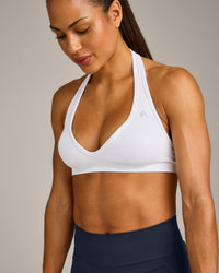 EffortlessLift™ Seamless Halter Neck Sports Bra New Branding | White