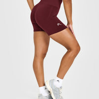 EffortlessLift™ Seamless Shorts with White Logo | Rosewood