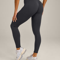 EnhanceLift™ Seamless Leggings with Grey Logo | Coal