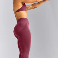 EnhanceLift™ Seamless Mid Rise Leggings New Branding | Burnt Maroon Red