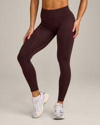 EnhanceLift™ Seamless Leggings with Grey Logo | Plum Brown