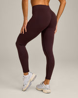 EnhanceLift™ Seamless Leggings with Grey Logo | Plum Brown