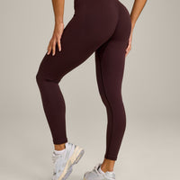 EnhanceLift™ Seamless Leggings with Grey Logo | Plum Brown