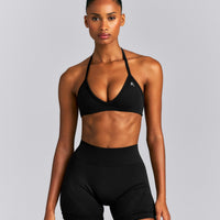 EnhanceLift™ Seamless Minimal Halter Neck Bralette New Branding | Black