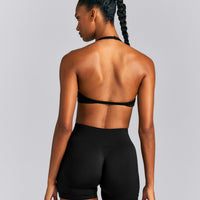 EnhanceLift™ Seamless Minimal Halter Neck Bralette New Branding | Black