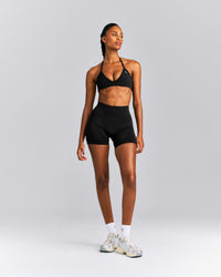 EnhanceLift™ Seamless Minimal Halter Neck Bralette New Branding | Black