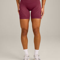 EnhanceLift™ Seamless Shorts with Grey Logo | Burnt Maroon