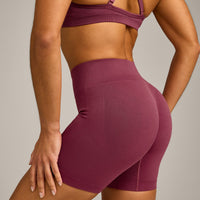 EnhanceLift™ Seamless Shorts with Grey Logo | Burnt Maroon