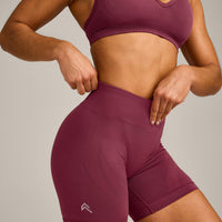 EnhanceLift™ Seamless Shorts with Grey Logo | Burnt Maroon