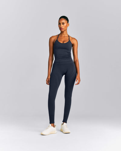 EnhanceLift™ Seamless Strappy Racer Tank Top with Built in Bra New Branding | True Blue