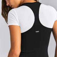 Fitted Cotton Racer Tank | Black