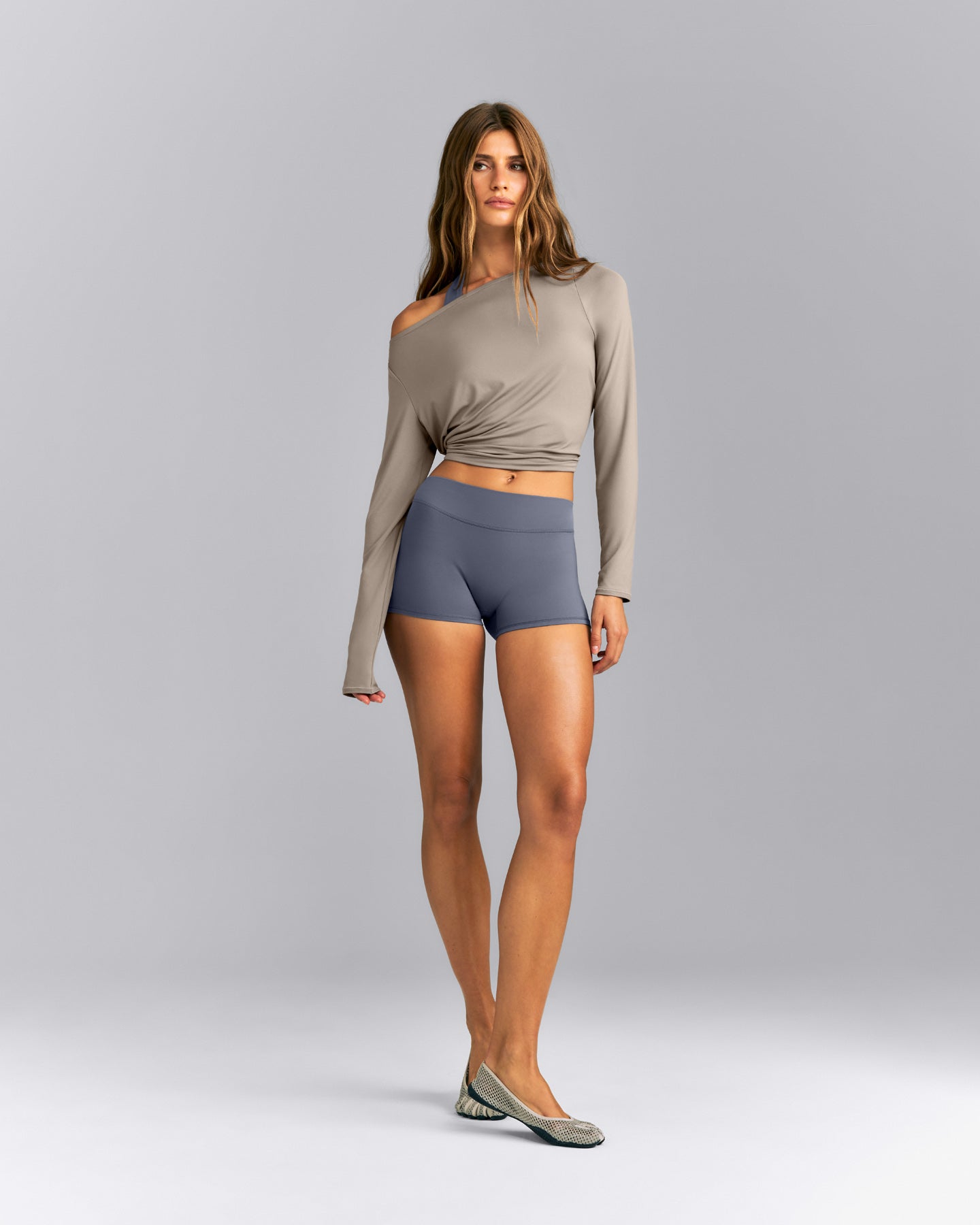 FormeSoft™ Relaxed Slash Neck Long Sleeve Top | Washed Minky