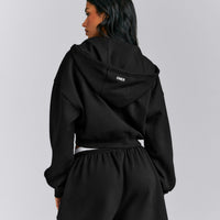 Foundations All Season Cropped Zip Through Hoodie New Branding | Black