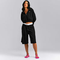 Foundations All Season Cropped Zip Through Hoodie New Branding | Black