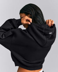 Foundations All Season Cropped Zip Through Hoodie New Branding | Black