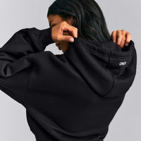 Foundations All Season Cropped Zip Through Hoodie New Branding | Black