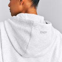 Foundations All Season Cropped Zip Up Hoodie | Gray Marl