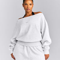 Foundations All Season Crossover Boat Neck Sweatshirt New Branding | Grey Marl