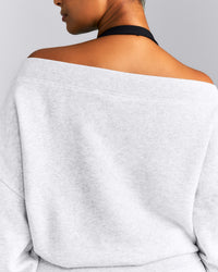 Foundations All Season Crossover Boat Neck Sweatshirt New Branding | Grey Marl