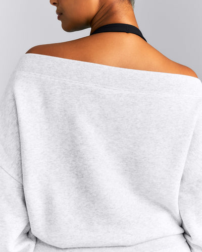 Foundations All Season Crossover Boat Neck Sweatshirt New Branding | Grey Marl