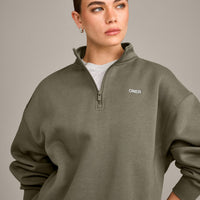 Foundations Cosy 1/4 Zip Sweatshirt | Alpine Green