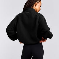 Foundations Cosy 1/4 Zip Sweatshirt | Black
