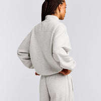 Foundations Cosy 1/4 Zip Sweatshirt | Light Grey Marl