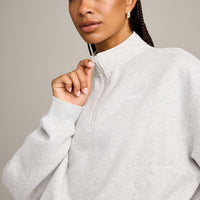 Foundations Cosy 1/4 Zip Sweatshirt | Light Grey Marl